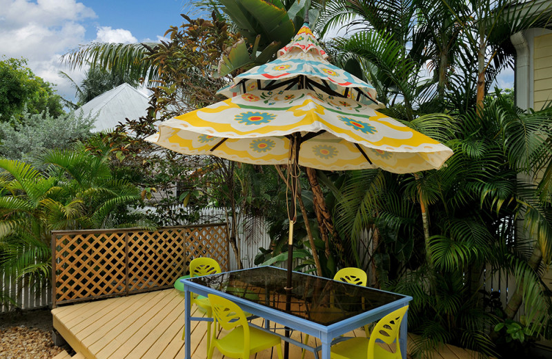 Vacation rental patio at Shipyard Palms.
