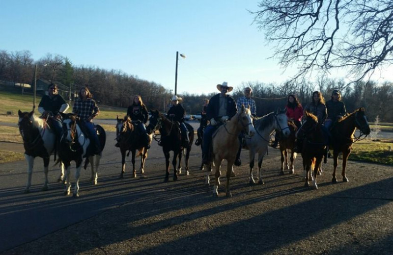 Horseback riding at Dawn Hill Community.