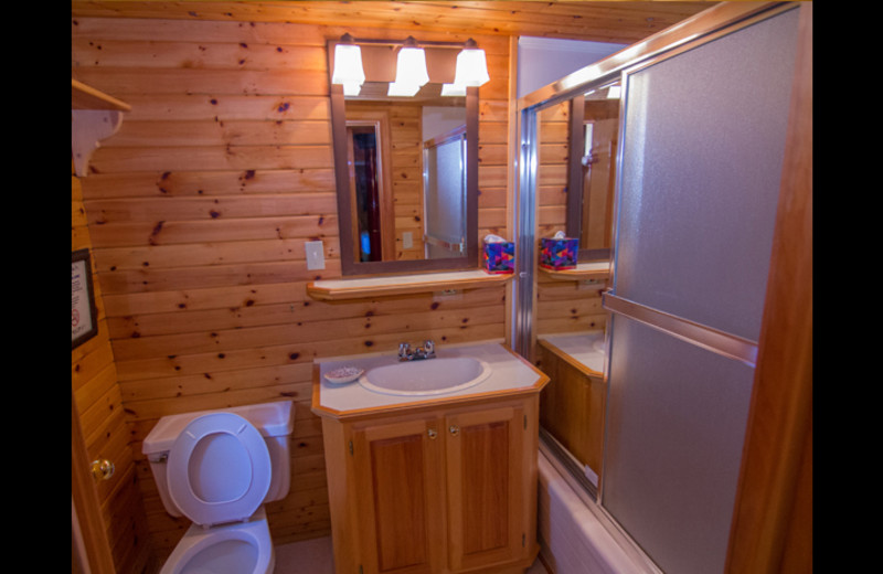 Cabin bathroom at Obabika Resort.