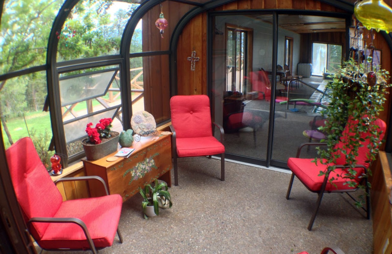 Porch view at Swan Hill Bed and Breakfast.