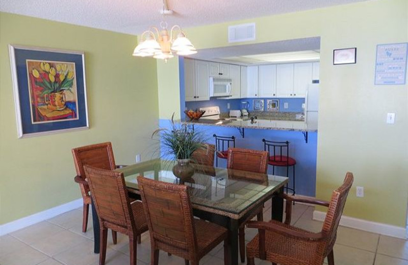 Rental kitchen at Aqua Vacations and Sales Group.