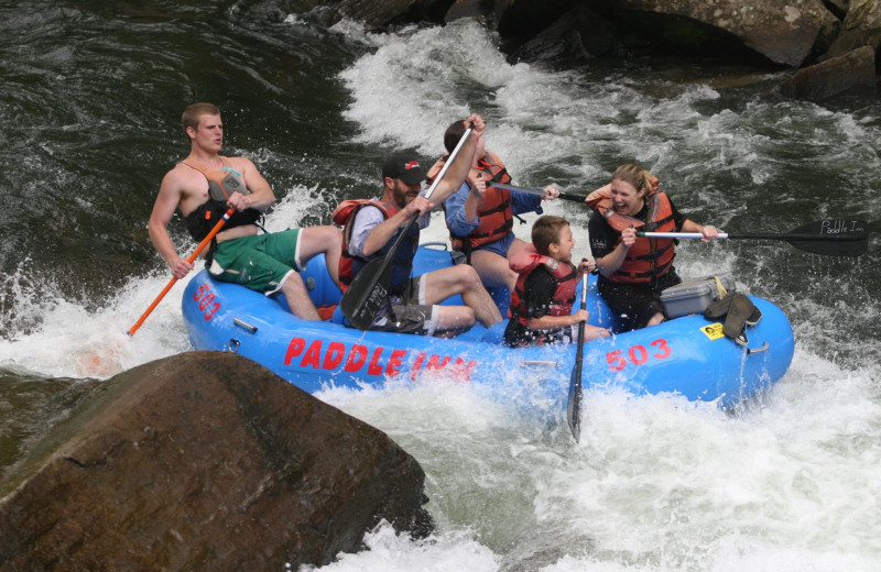 River rafting at Cabins at Highland Falls.