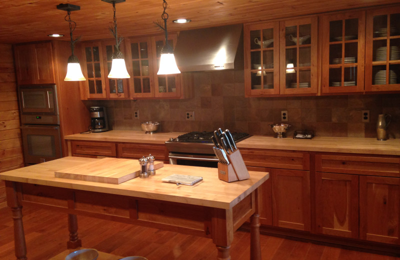 Kitchen view at Lodge of Whispering Pines.