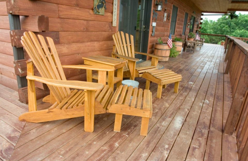 Relax on deck at Harpole's Heartland Lodge.