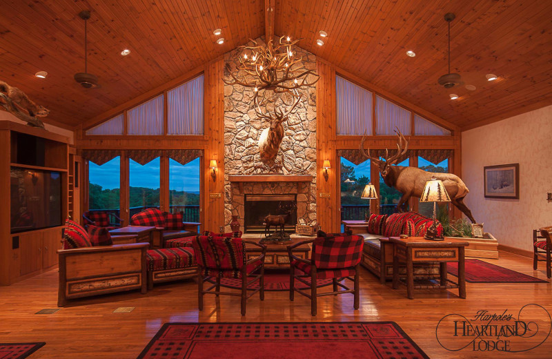 Lodge living room at Harpole's Heartland Lodge.