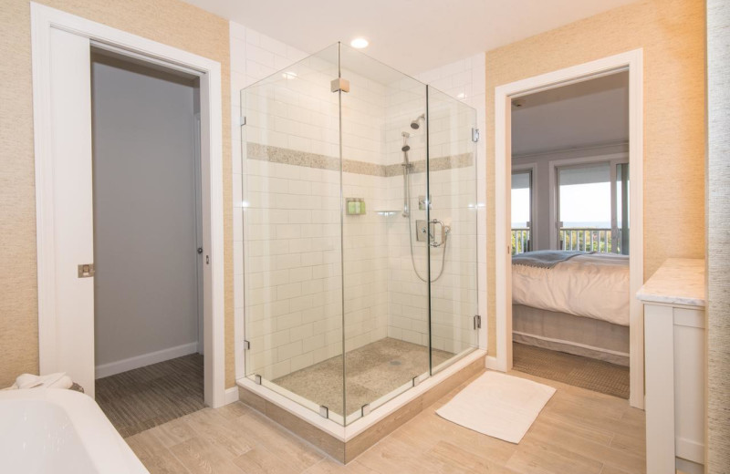 Guest bathroom at Winnetu Oceanside Resort.