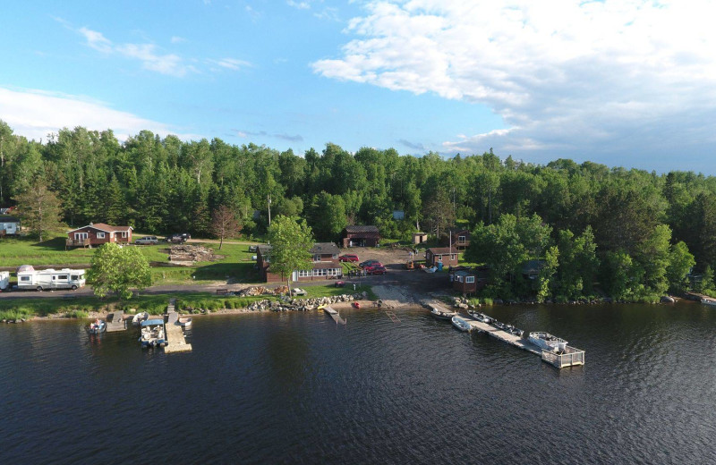 Aerial view of Myrtle Lake Resort.