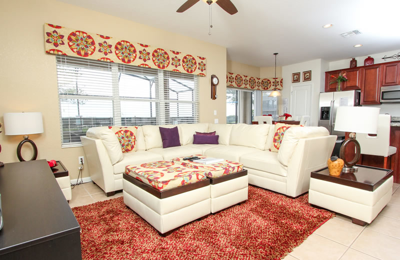 Rental living room at Florida Paradise Villas.