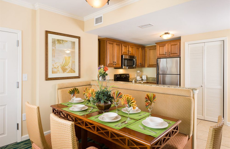 Guest dining and kitchen at Westgate Myrtle Beach.