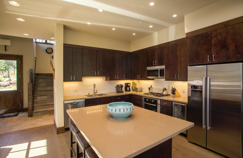 Rental kitchen at Tahoe Getaways.