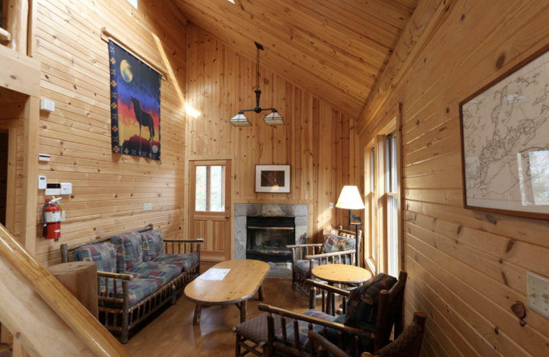 Cabin living room at YMCA Camp Du Nord.