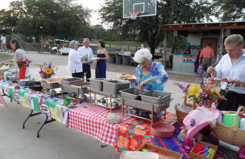 Buffet at Roddy Tree Ranch.