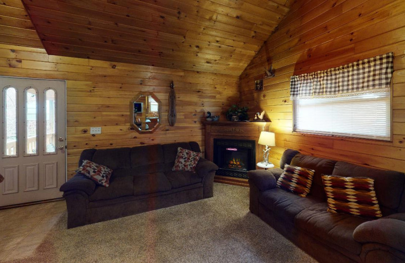 Cabin living room at 1st Choice Cabin Rentals.