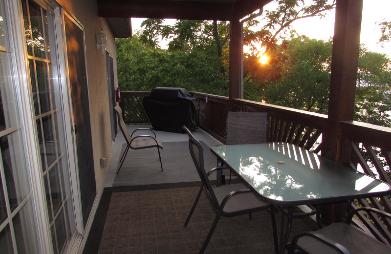 Guest balcony at Vickery Resort On Table Rock Lake.