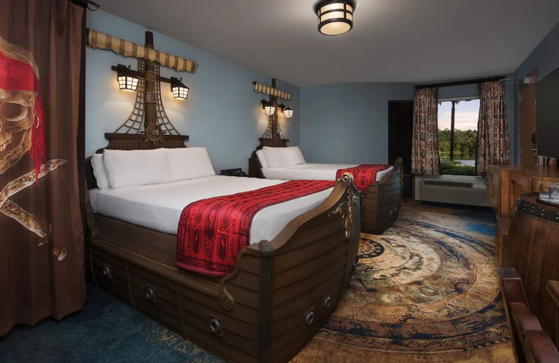 Guest room at Disney's Caribbean Beach Resort.