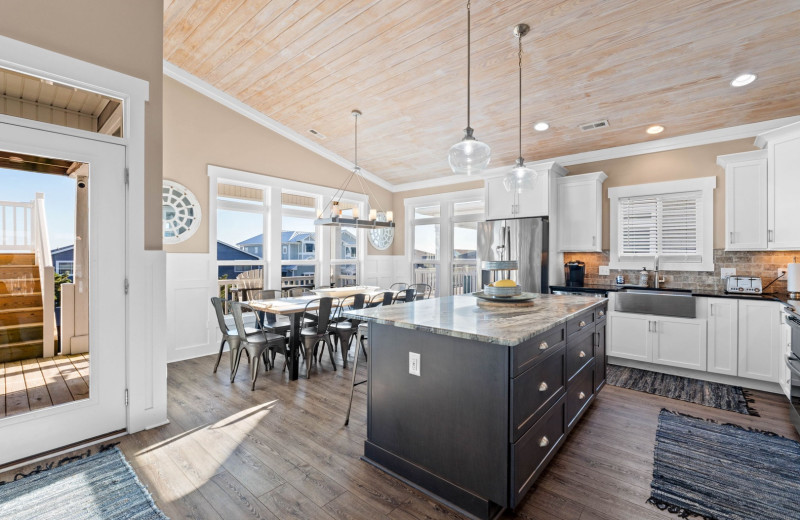 Rental kitchen at Williamson Vacation Rentals.