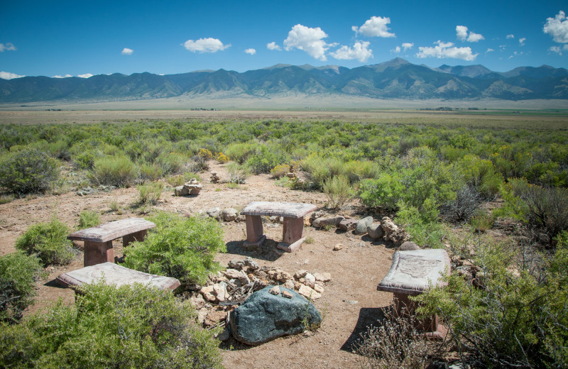 Fire pit at Joyful Journey Hot Springs Spa.