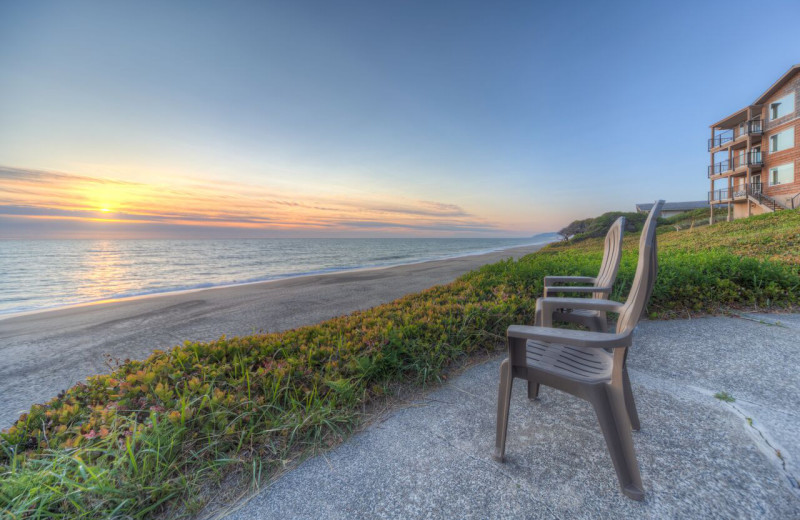 Beach view at Cavalier Beachfront Condominiums.