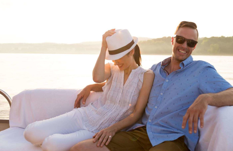 Couple boating at Fairmont Le Chateau Montebello.