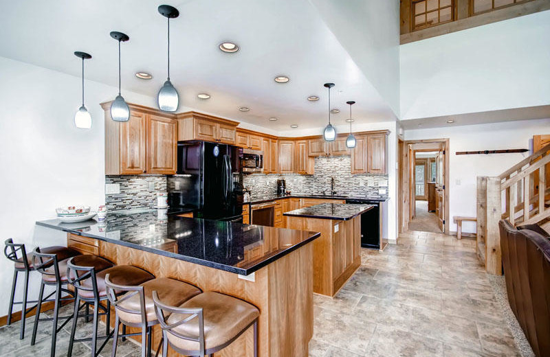 Rental kitchen at Lion Square Lodge.