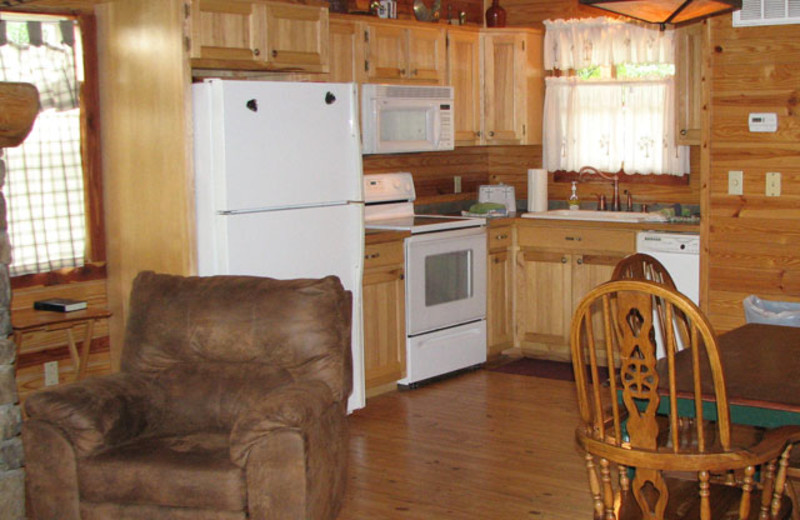 Interior view at Can-U-Canoe Riverview Cabins.