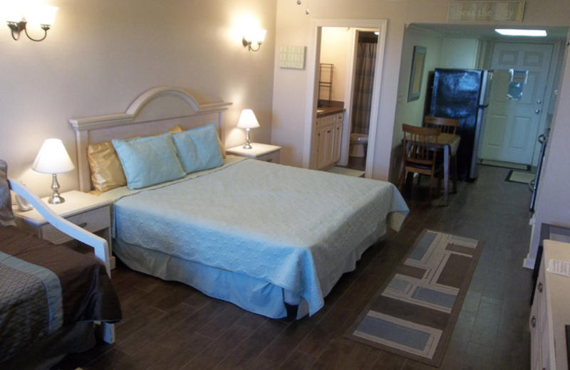 Guest suite at the Sea Breeze Suites Port Aransas.