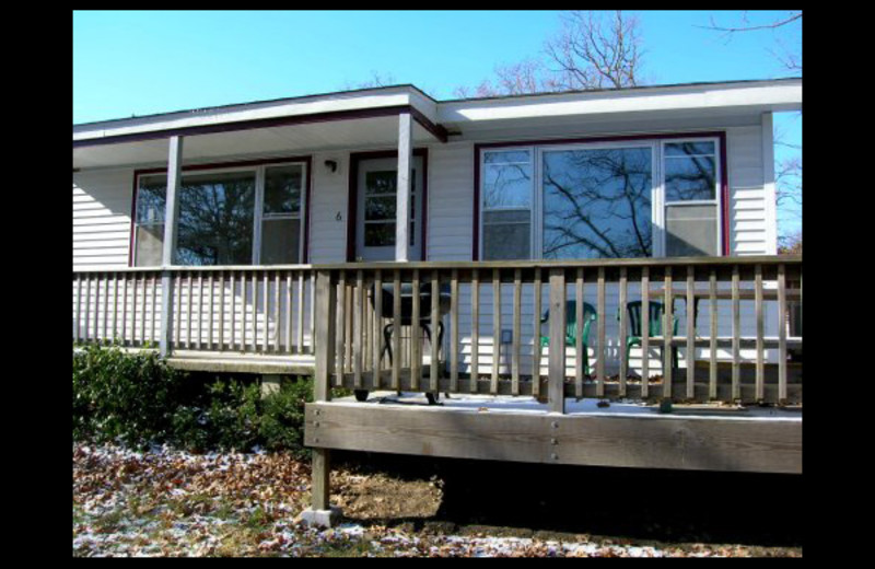 Cabin exterior at Lighthouse Lodge Resort.