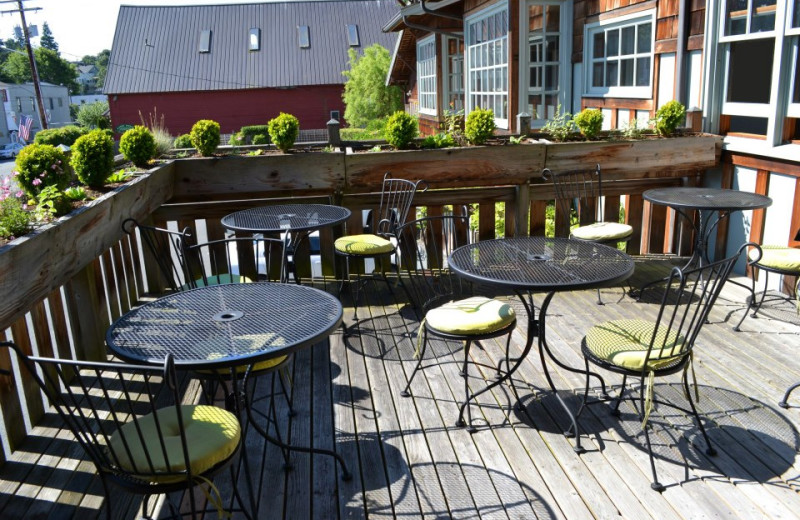 Patio at La Conner Channel Lodge.