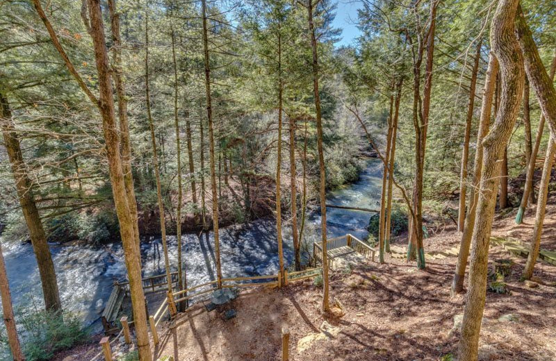 Rental river view at Blue Sky Cabin Rentals.