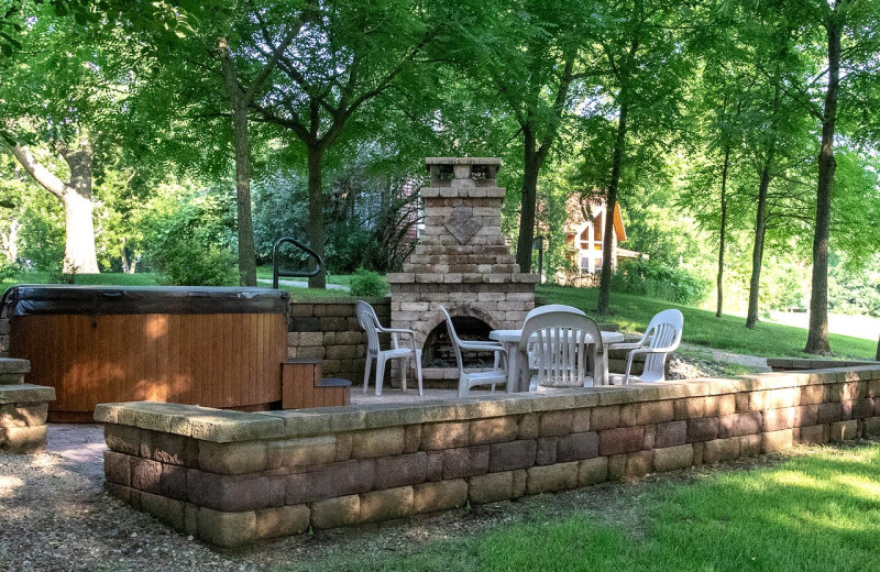 Patio at Red Cedar Lodge.