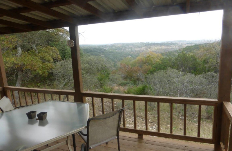 Cabin deck at Walnut Canyon Cabins.