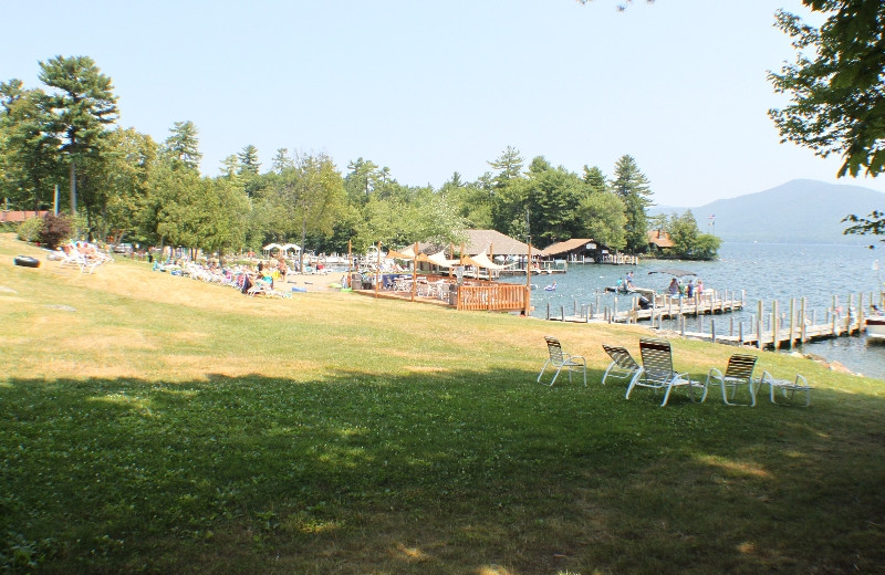 Beach view of Capri Village Resort.