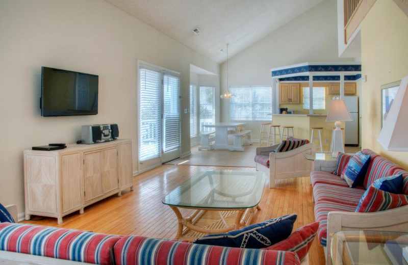 Rental living room at Grand Strand Vacations.