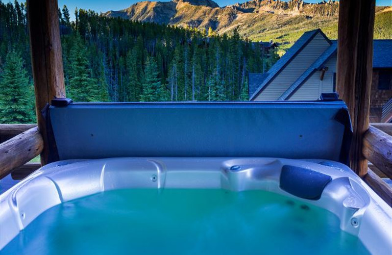 Rental hot tub at Black Diamond Vacation Rentals.