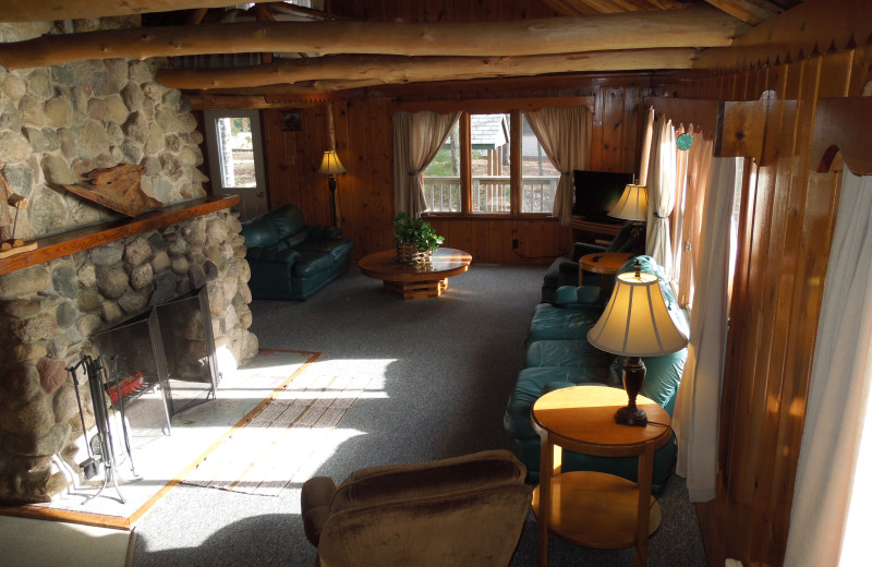 Cabin living room at The Estrold Resort.