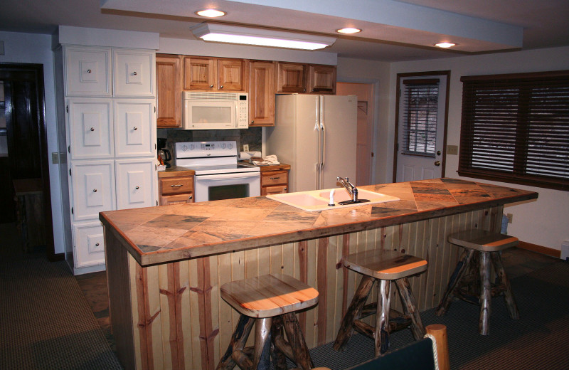 Chalet kitchen at Timber Creek Chalets.