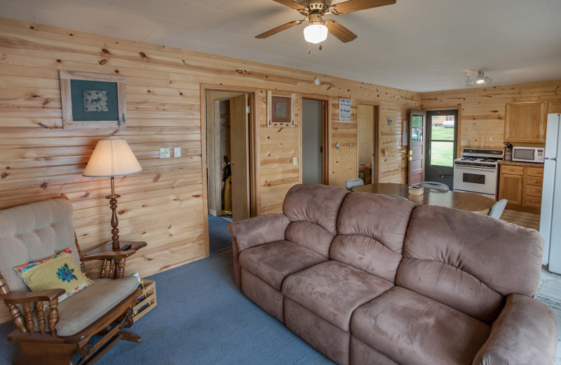 Cabin living room at Twin Springs Resort.