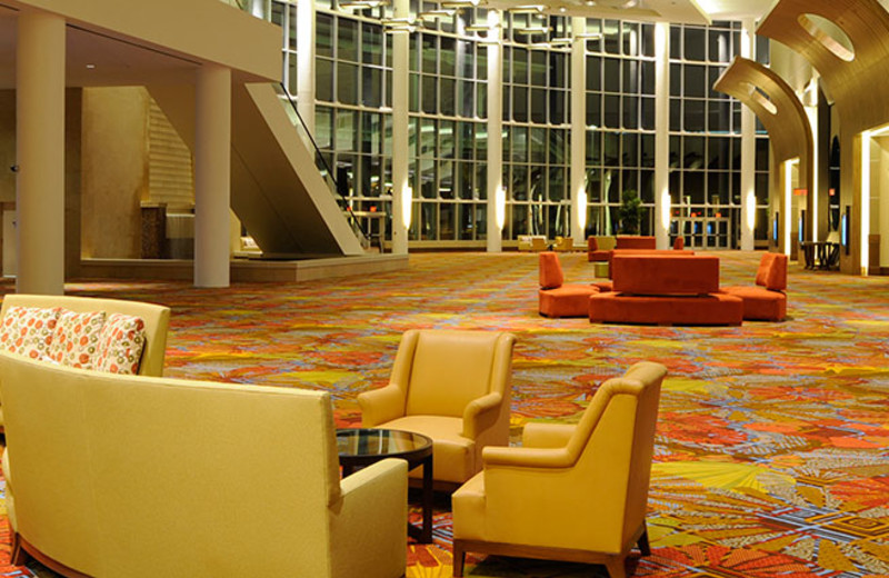 The stunning lobby at the Hyatt Regency Orlando.