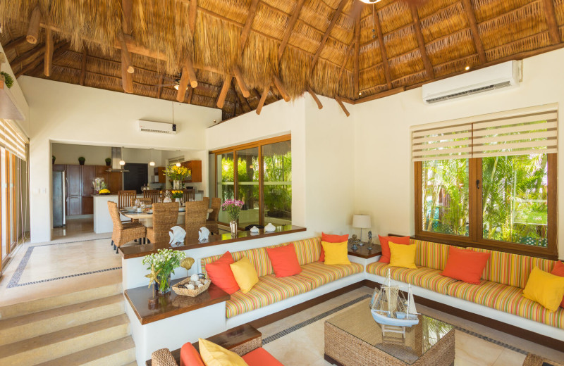 Rental kitchen and living room at La Isla VR - Riviera Nayarit.