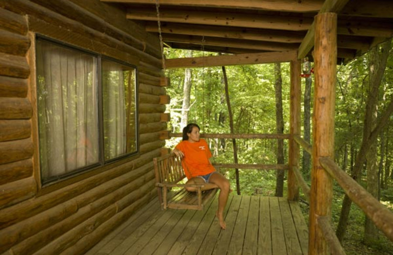 Cabin deck at Buffalo River Outfitters.
