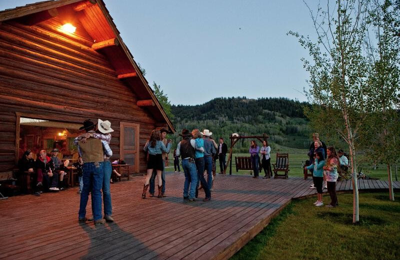 Couples dancing at Goosewing Ranch.