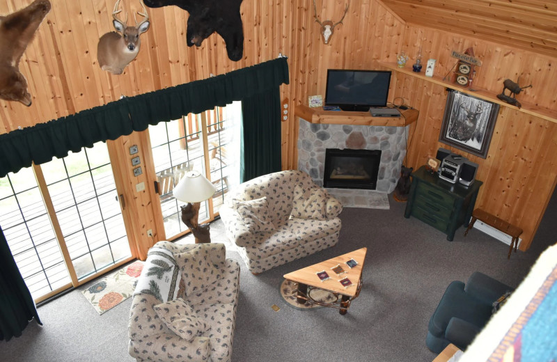 Cabin living room at Drummond Island Resort and Conference Center.