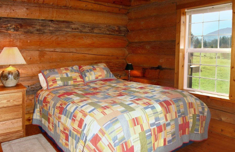 Cabin bedroom at Olympic View Cabins.