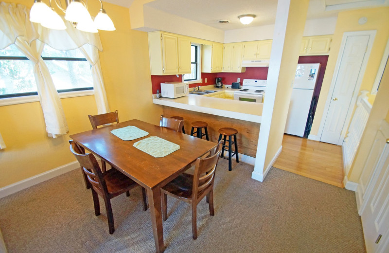 Rental kitchen at Carolina Shores Vacation Rentals.