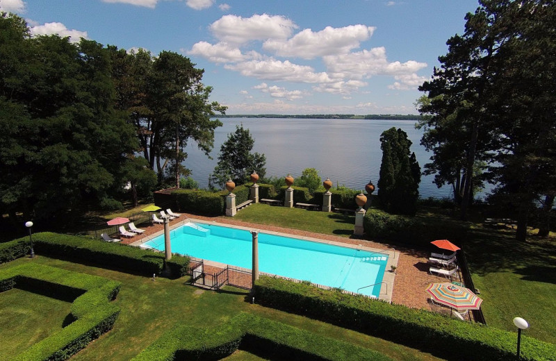 Pool and lake view at Geneva On The Lake.