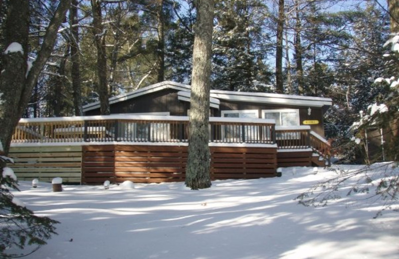 Cabin exterior at White Birch Village Resort.