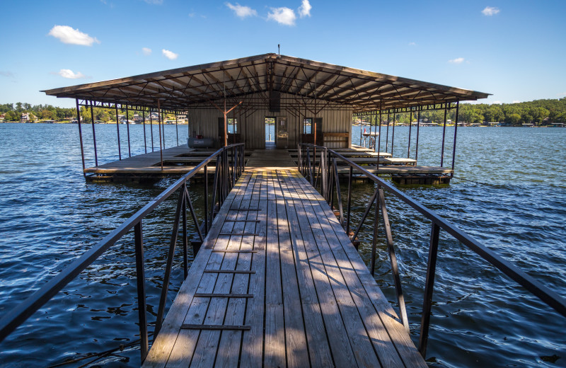 Fishing dock with manicured crappie beds.