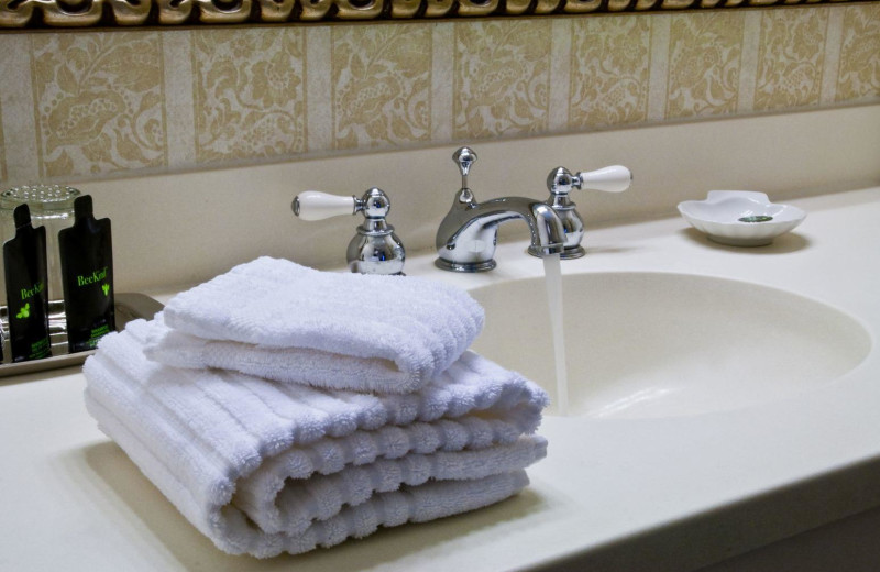 Guest bathroom at Jefferson Clinton Hotel.