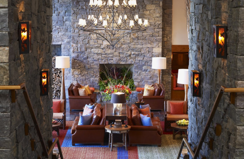 The lobby at Stowe Mountain Lodge.