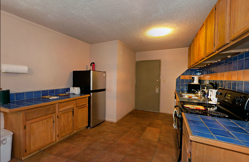Apartment kitchen at Moab Rustic Inn.